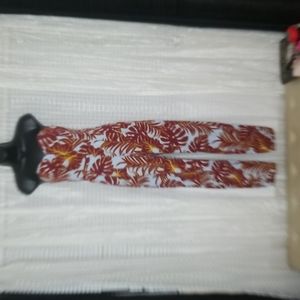 2/$25 or 3/$30 Strapless Palm Palm Leaf Jumpsuit w/ Sweetheart Neck Sz6